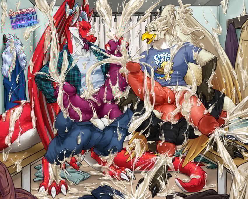 Rule 34 – 2boys 3 penises avian balls big penis bodily fluids bulge fondling clothing cum cumshot dragon dressing dressing room dripping ejaculation excessive cum excessive genital fluids furgonomics genital fluids genitals giga (gigadragonplus) gryphon hi res huge cock hyper hyper genitalia hyper penis larru-larru male male/male male focus male only multi genitalia multi penis muscular muscular male mythological avian mythology orgasm face penis precum precum drip rubbing penis sokob tail thick tail tight clothing triphallia | 9297856