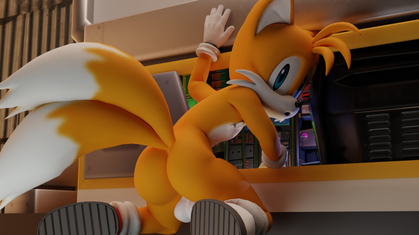 Rule 34 – 2 tails 3d (artwork) anthro ass backsack balls canid canine computer digital media (artwork) electronics fox genitals hi res kneeling looking at viewer looking back male mammal mostly nude multi tail sega solo sonic the hedgehog (series) tail tails twintails3d | 9380539
