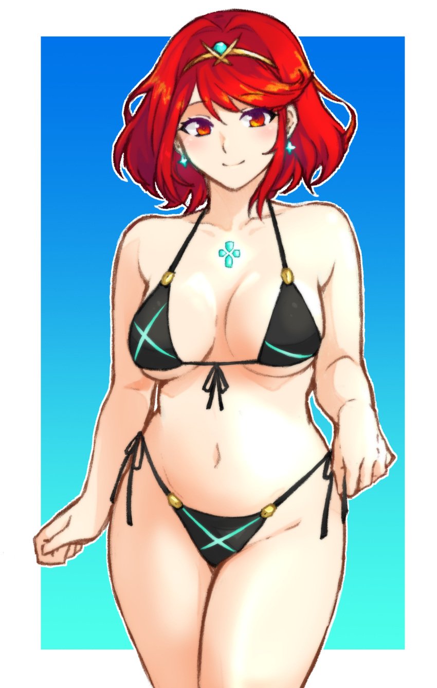 Rule 34 – breasts core crystal female female only looking at viewer nintendo pyra short hair solo tridisart xenoblade (series) xenoblade chronicles 2 | 9391255