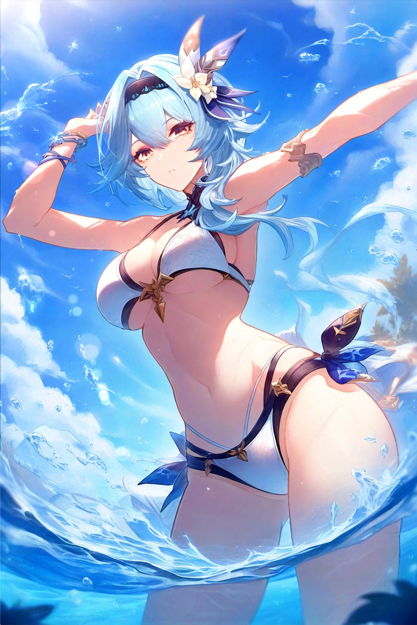 Rule 34 - Bikini Blue Hair Eula (genshin Impact) Genshin Impact Partially  Submerged Wet | 9353205