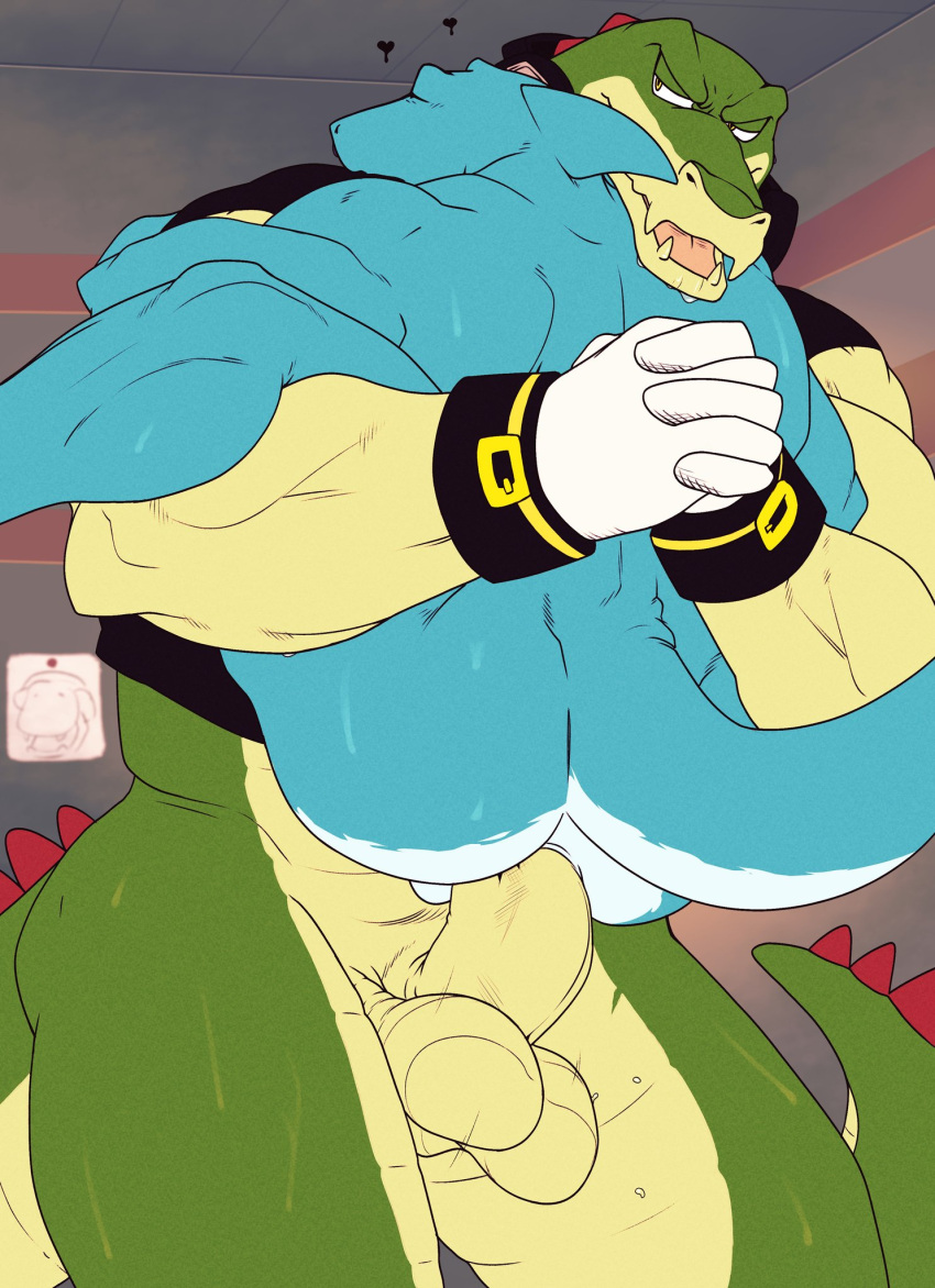 Rule 34 – anal anal sex anthro balls bodily fluids clothing crocodile crocodilian crocodylid duo electronics erection fan character fish genitals gloves gloves only handwear handwear only headphones headphones only heart hi res looking at another looking at partner male male/male marine midnightsultry mostly nude muscular muscular male nude nude male penetration penis reptile scalie sega sex shark sonic the hedgehog (series) sweat sweatdrop vector the crocodile | 9276179