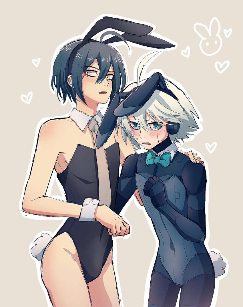 Rule 34 - 2boys Ahoge Android Blue Eyes Blue Hair Blush Bowtie Boy Bulge  Bunny Boy Bunny Ears Bunny Tail Bunnysuit Color Crossdressing Cute Danganronpa  Danganronpa (series) Danganronpa V3 Embarrassed Femboy Gay