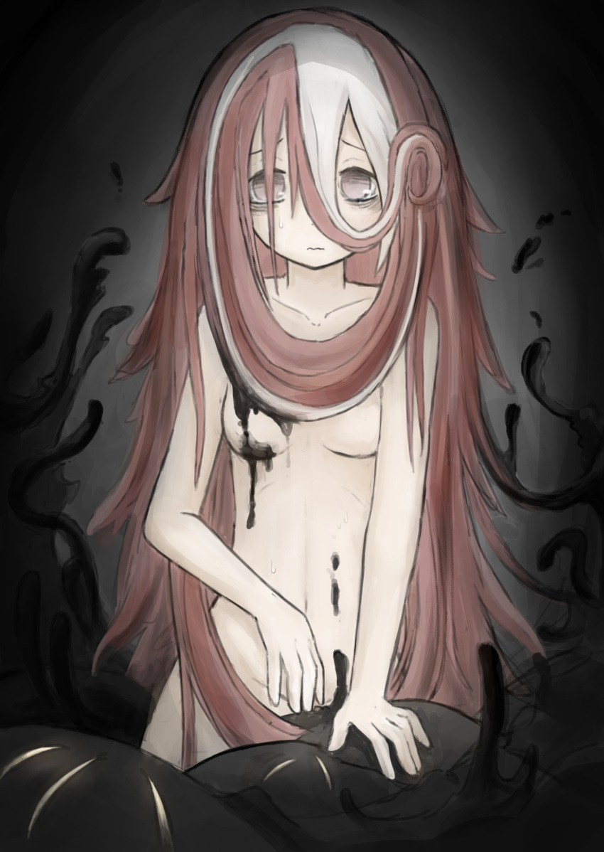 Rule 34 – bags under eyes completely nude convenient censoring female female only frown hair between eyes long hair looking at viewer made in abyss messy hair nude pale-skinned female pale skin red hair slime small breasts solo sweat tentacle two tone hair very long hair vueko white streak | 9921296