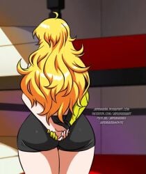Rule 34 – 1girls animated big breasts blonde female blonde hair breasts cleavage jadenkaiba long hair long hair female no sound purple eyes robotic arm rwby tagme turning around video yang xiao long | 9920927