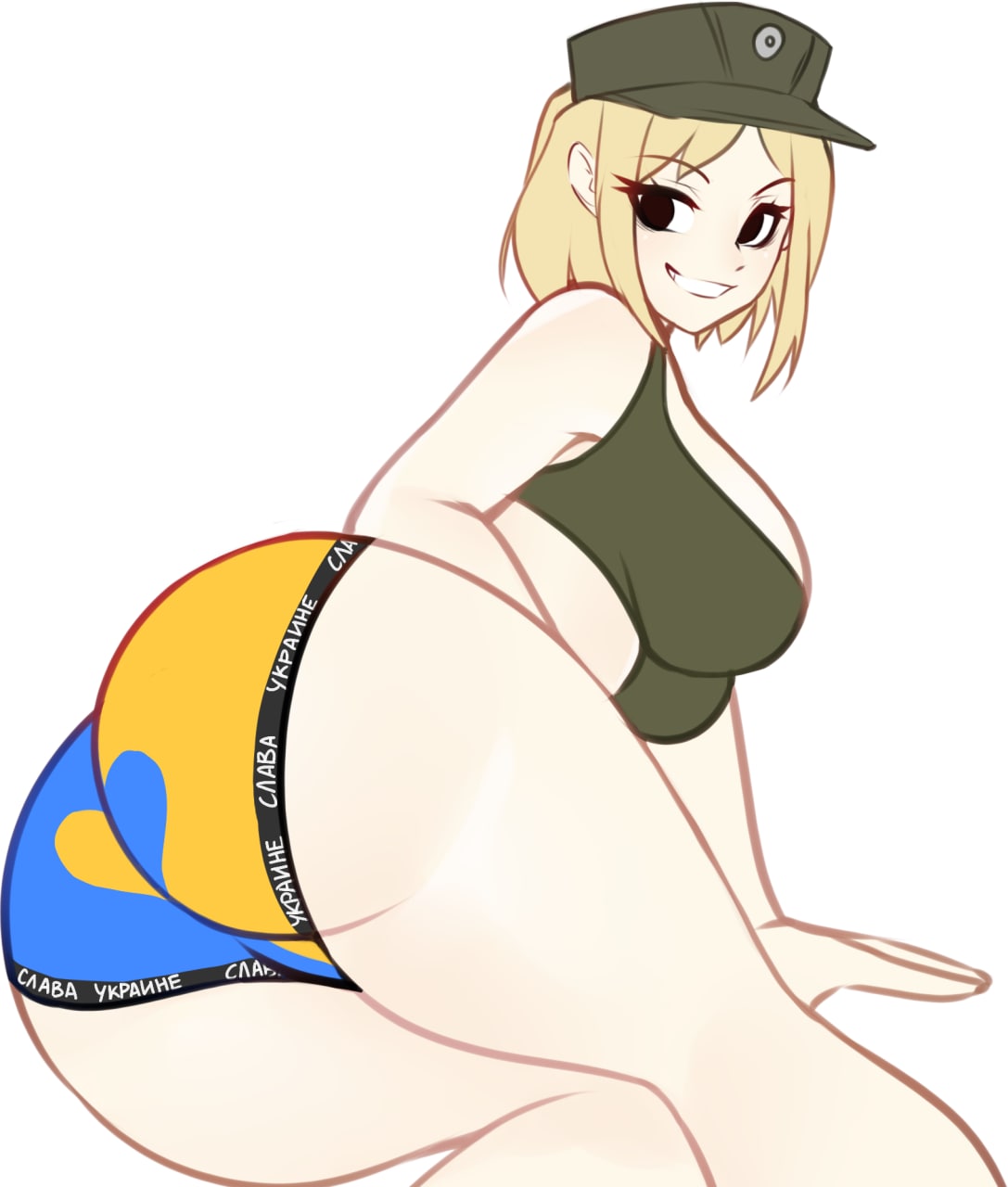 Rule 34 Azov Chan Big Ass Ukrainian Ukrainian Flag Bikini  