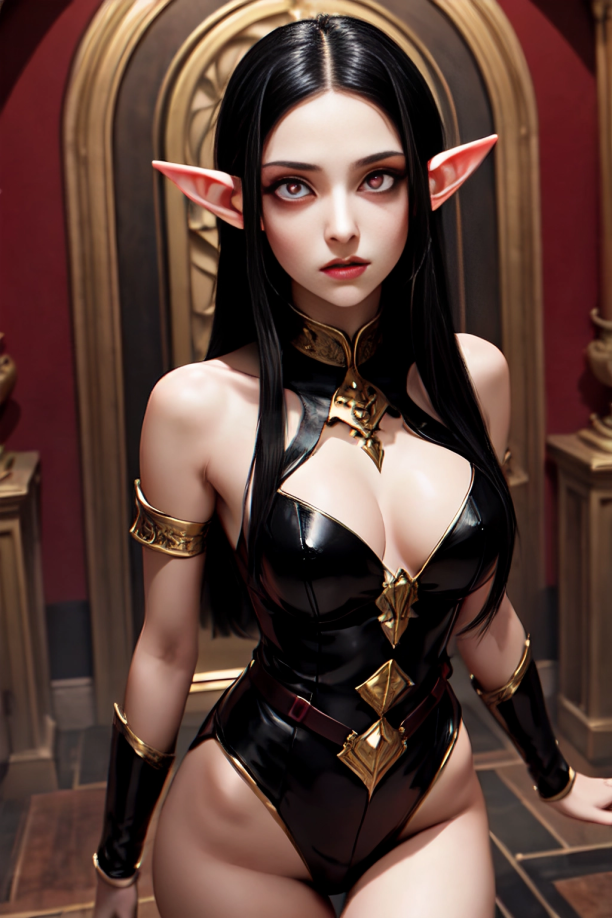 Rule 34 – 1girls ai generated armlet armwear artist request asymmetrical eyes bare shoulders black armwear black clothing black hair brainwashed brainwashing clavicle cowboy shot cropped legs elf elf ears elf female elf girl empty eyes female female only front view horizontal ears hypnosis hypnotizing viewer identity death indoors leotard long hair lowered ears mansion mind break mismatched eyes pale-skinned female pale skin permanent permanent transformation petite pixai pointy ears red lips shiny hair solo statuefication strabismus straight hair upper body vambraces | 9935362