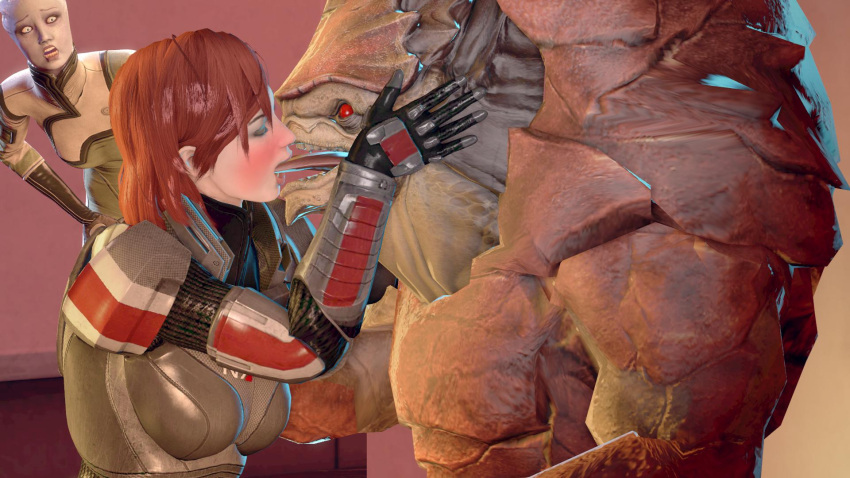 Rule 34 – 3d (artwork) 3d model alien female femshep jane shepard kissing kissing mass effect nsfw sfm shocked shocked expression source filmmaker urdnot wrex video game video game character video game franchise video games | 10258150