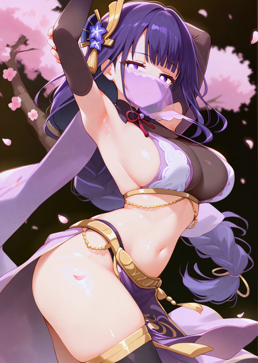 Rule 34 – 1girls ai generated breasts dancer dancer outfit dancing female female focus female only genshin impact high resolution large breasts looking at viewer midriff pose posing purple eyes purple hair raiden shogun solo thighhighs thighs unajyu very high resolution wide hips | 10284437