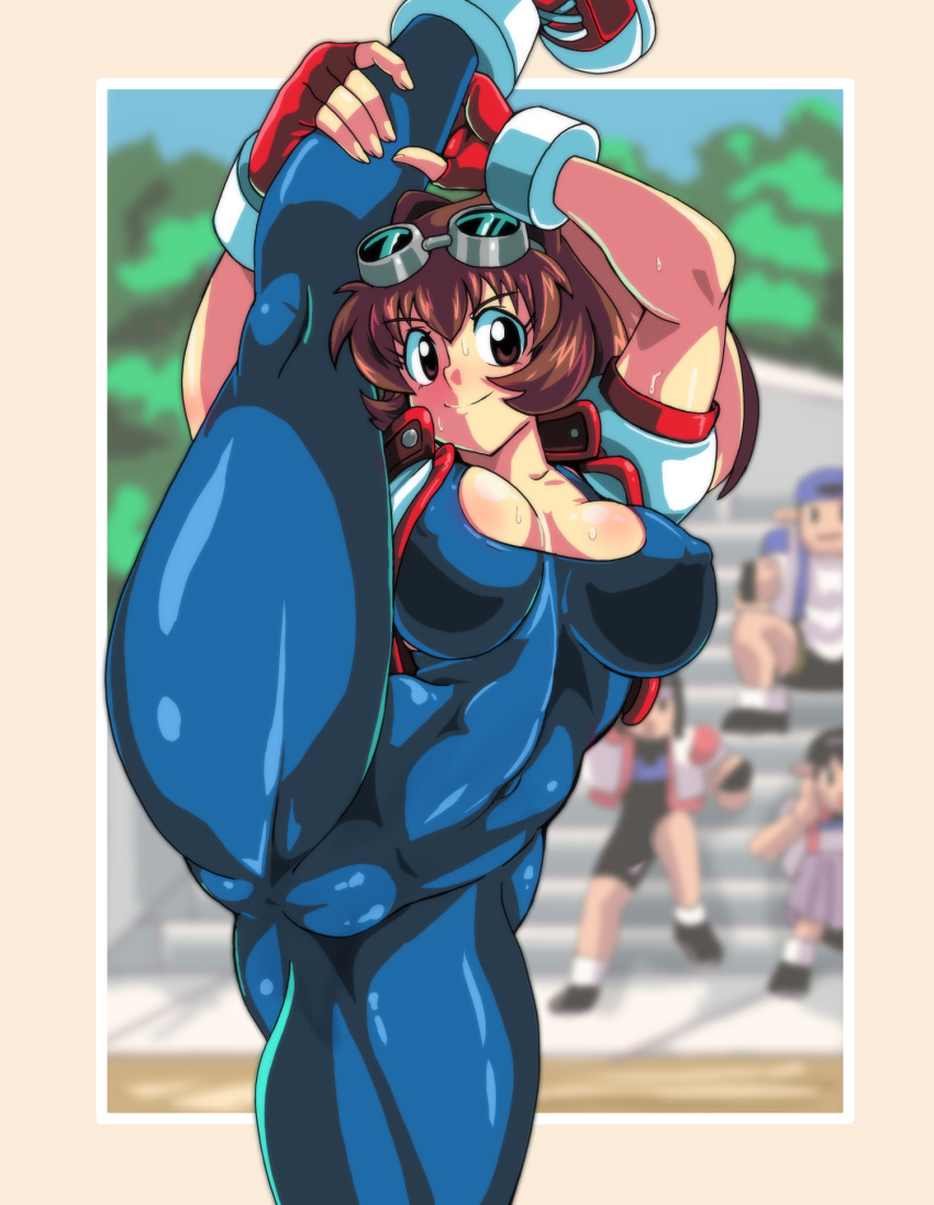 Rule 34 – 1girls arina makihara big breasts bodysuit breasts brown eyes brown hair busty cameltoe cleavage cleft of venus confident covered erect nipples covered navel female female only fingerless gloves flexible gloves goggles goggles on head highres jacket large breasts leg grab leg lift leg up legs looking at viewer makihara arina open clothes open jacket pose posing rabbit ears rabbit girl sensual short hair smile solo spandex thighs toned waku waku 7 | 10232673