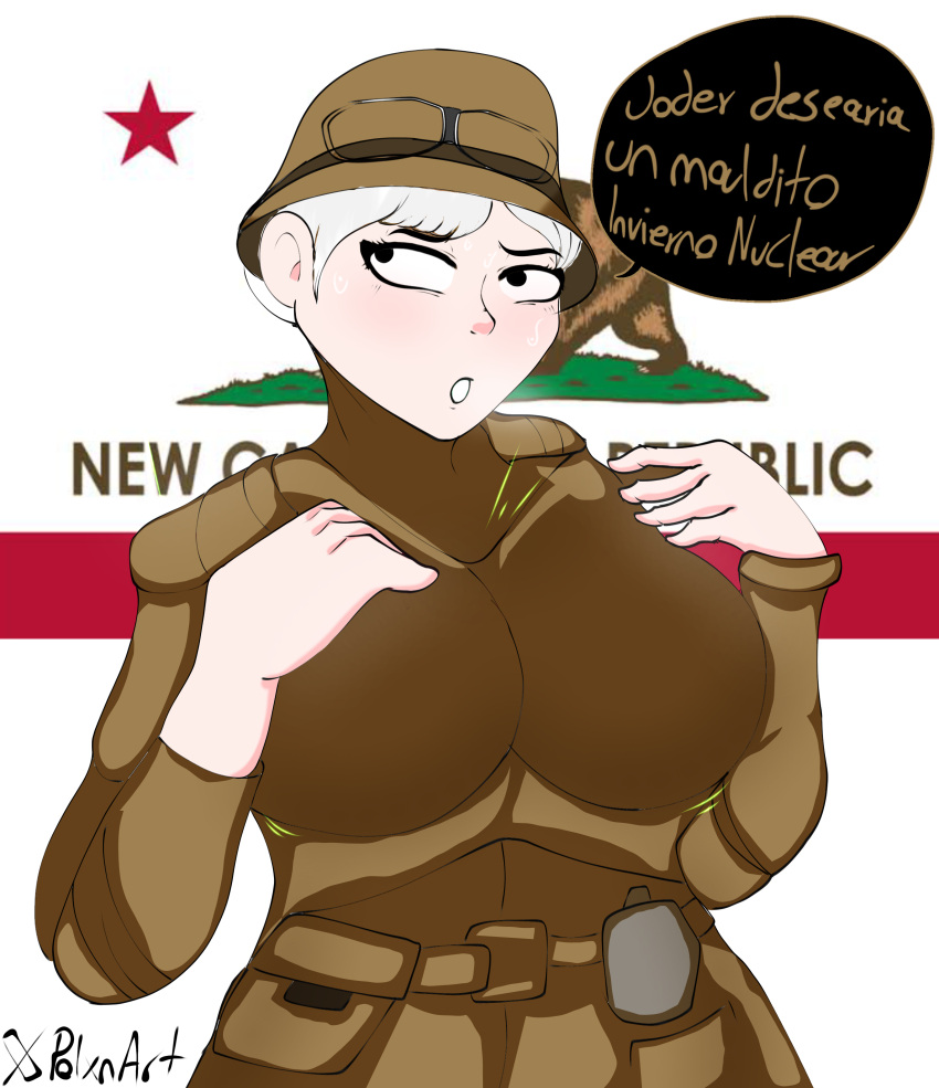 Rule 34 - Big Breasts Fallout Fallout New Vegas Ncr Soldier Polxnart  (artist) Spanish Text Text Bubble | 10195379