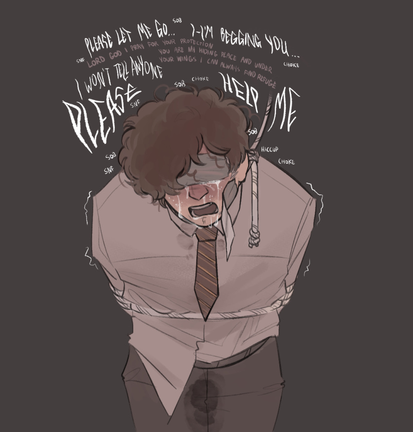 Rule 34 – bondage brown hair clothed crying dialogue duct tape male male only nonconsensual omorashi pee peeing peeing self rope rope bondage school uniform solo studentbur taped eyes taped mouth urinating urinating male urination urine urine soaked urine stain veradie wetting wetting self wilbur soot | 6776331