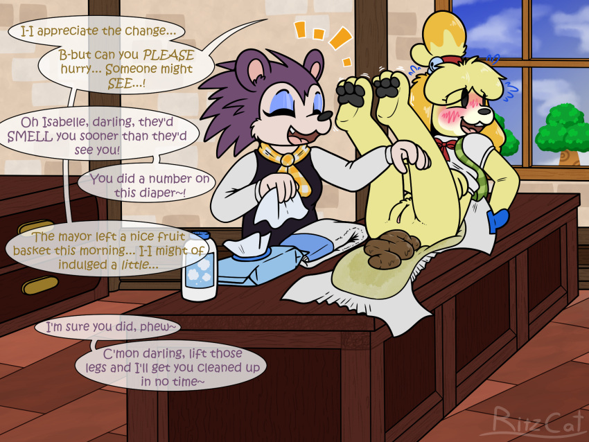 Rule 34 – 2girls animal crossing anthro bottomless bottomless female diaper diaper change exposed pussy female furry isabelle (animal crossing) labelle able messy diaper nervous open diaper pussy ritzcat scat wet diaper | 10199607
