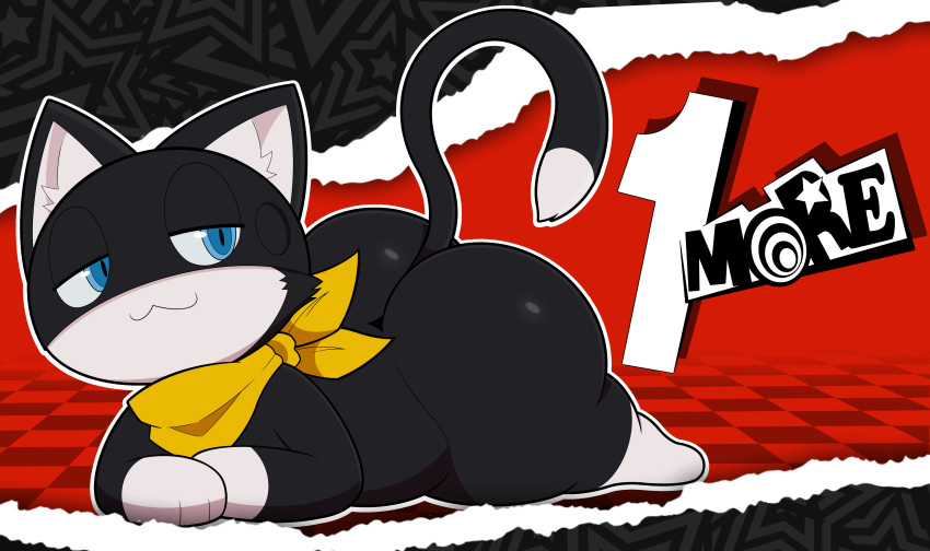 Rule 34 – 2024 absurd res anthro ass ass atlus bandana big ass big butt biped black body black fur blue eyes cute cute face cute smile digital drawing (artwork) digital media (artwork) domestic cat english text felid feline feline felis fur hi res kerchief lemonlime lying male mammal markings mask morgana (persona) multicolored body number on front persona (series) persona 5 scarf sega simple background smile smiling at viewer solo tail tail between buttocks tail markings text thick thighs tuxedo cat two tone body white body white fur | 10277159