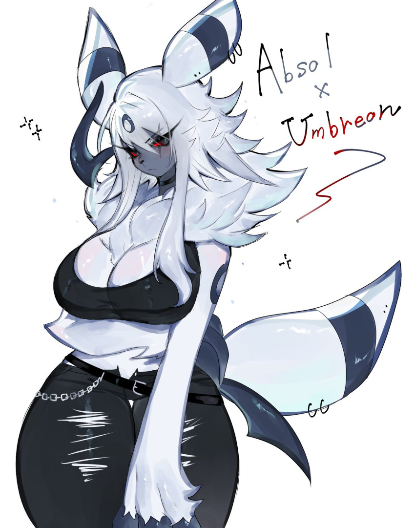 Rule 34 - 1girls 2020s 2024 2024s 2d 2d (artwork) Absol Anthro Anthro  Female Anthro Focus Anthro Only Anthrofied Background Belt Belt Buckle Belt  Collar Big Breasts Big Hips Breasts Chains Clothed