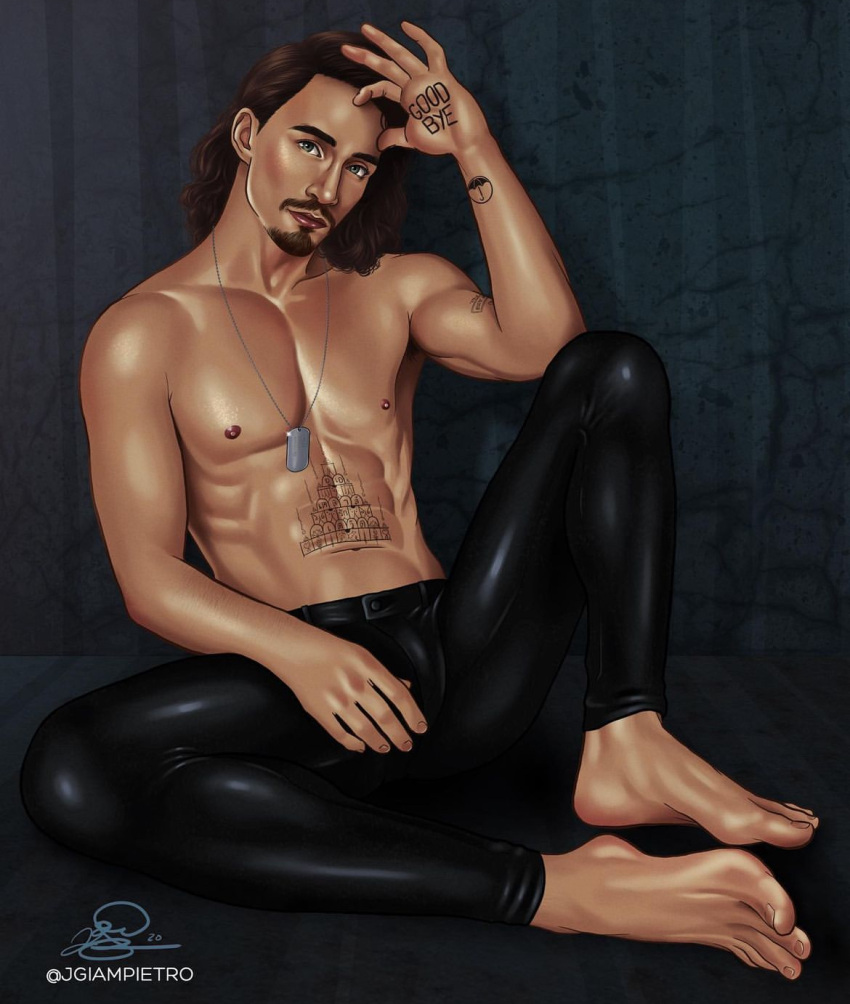 Rule 34 - 1boy Abs Actor Brown Hair Celebrity Dogtag Facial Hair Highres In  Character Jgiampietro Klaus Hargrevees Lean Muscle Leather Pants Male Male  Only Netflix Robert Sheehan Shirtless Male Tattoos Umbrella