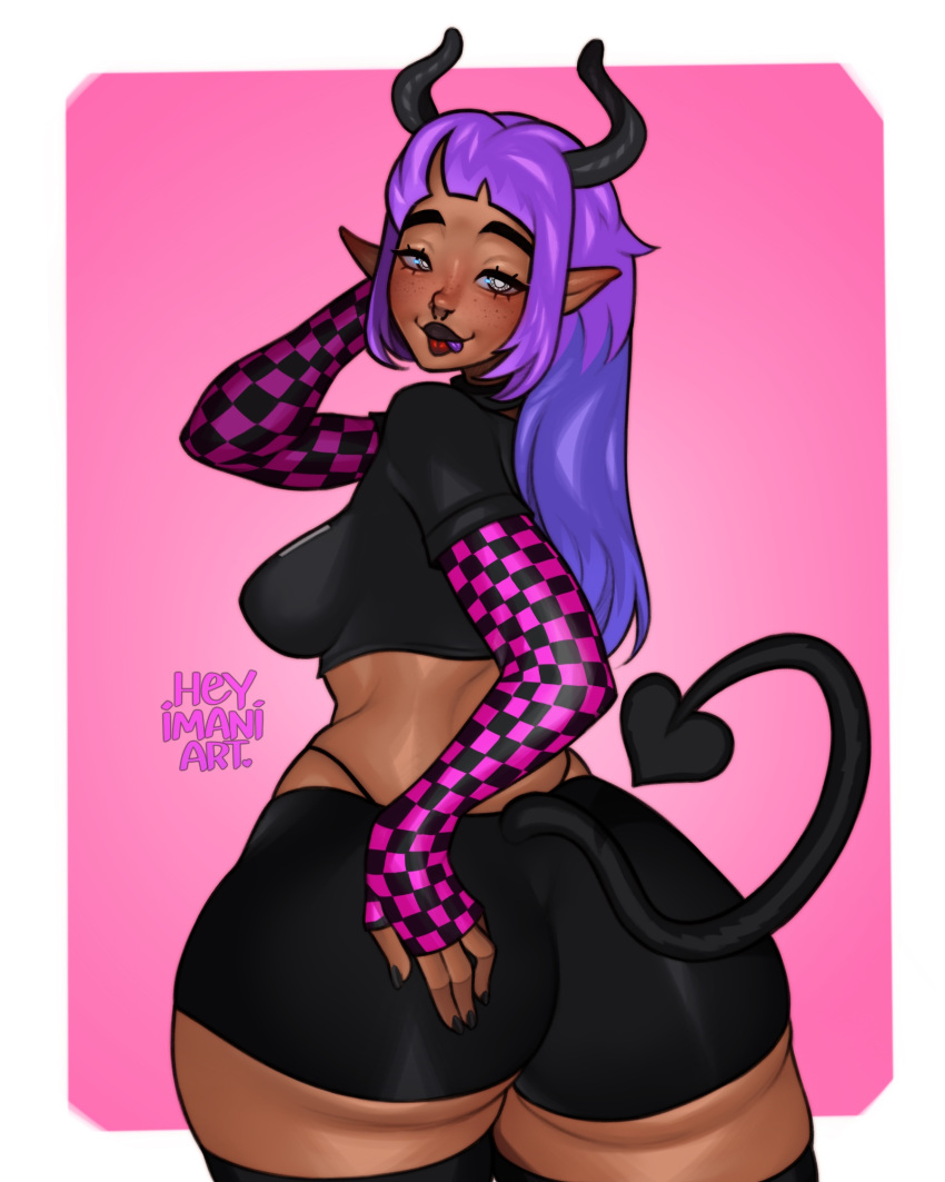 Rule 34 – 1girls absurd res alien alternate version available ambiguous species ass big ass bike shorts black nails bubble butt chubby commission commissioner upload crop top curvy curvy female dark-skinned female demon girl demon tail elf ears female freckles half body heyimaniart hi res horns large ass long hair long sleeves looking at viewer medium breasts missing texture multicolored eyes ogi (oginaka) oni original character purple hair purple tongue septum piercing shorts smug face solo solo focus succubus tail thick ass thick thighs thigh up thighhighs thong thong straps tongue tongue out turning around voluptuous wide hips | 10220198