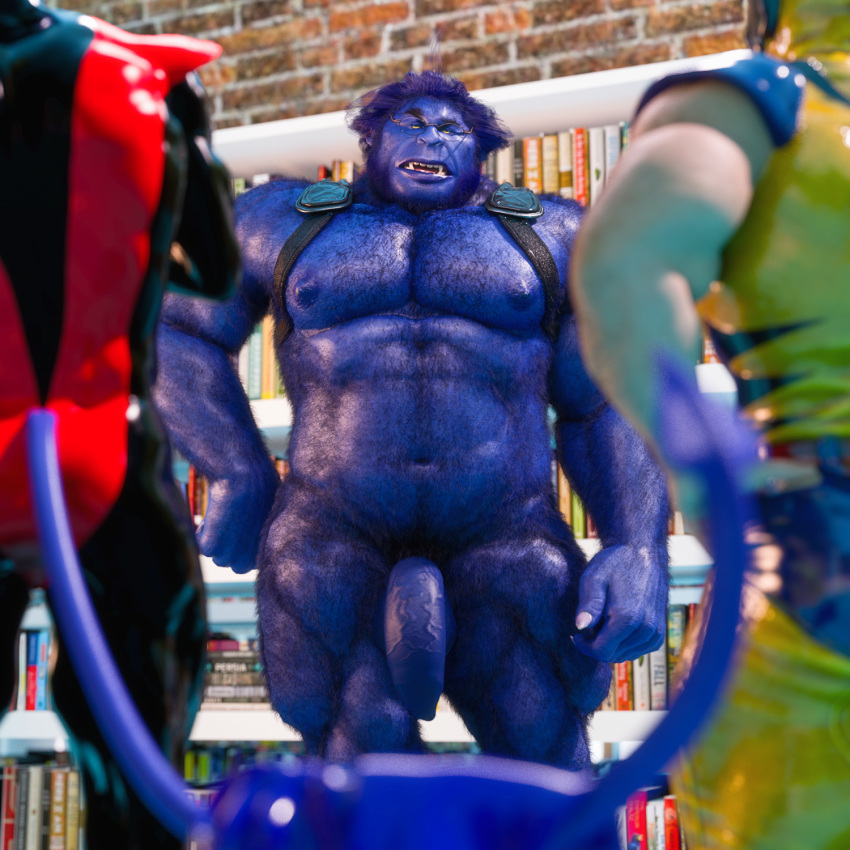 Rule 34 – 3d (artwork) beast (x-men) big nipples big pecs big penis blue body blue tail briefs daz studio flaccid penis foreskin glasses hank mccoy hopefulsquire kurt wagner library library background logan (x-men) male male focus male only marvel muscular male nightcrawler prank public exposure public nudity source removed stripped stripped naked uncircumcised unimpressed wolverine (x-men) x-men | 10217106