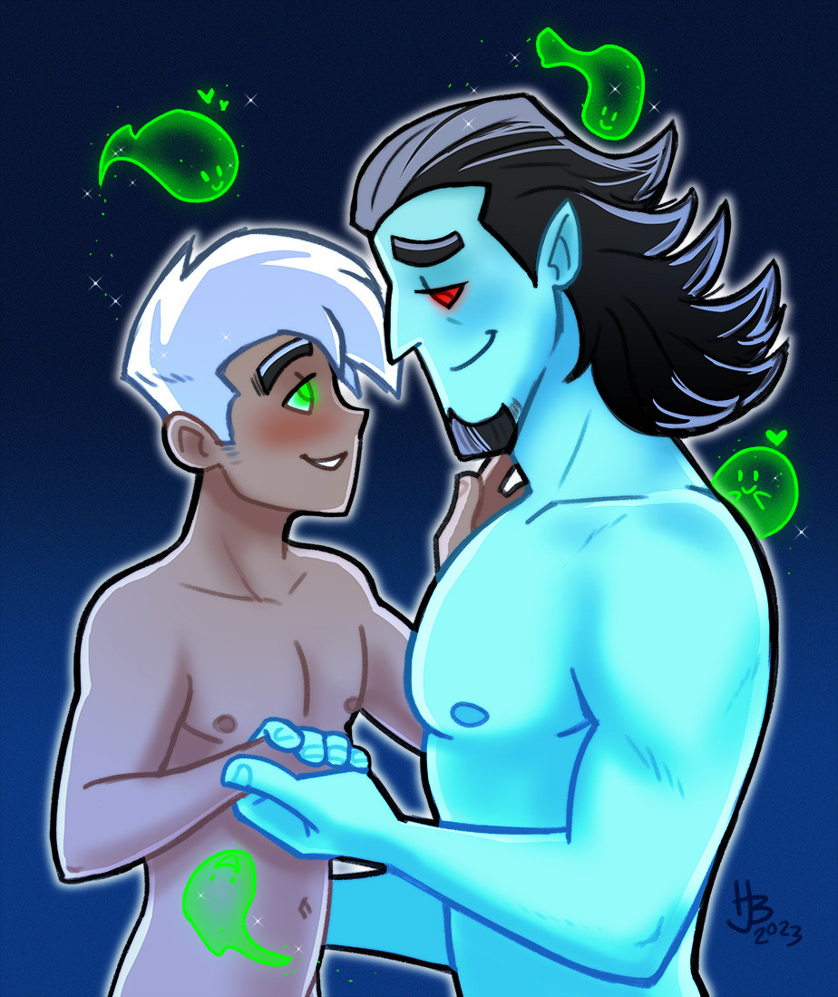Rule 34 – danny fenton danny phantom gay green eyes hal bender nsfw vlad masters white hair yaoi | 10307932