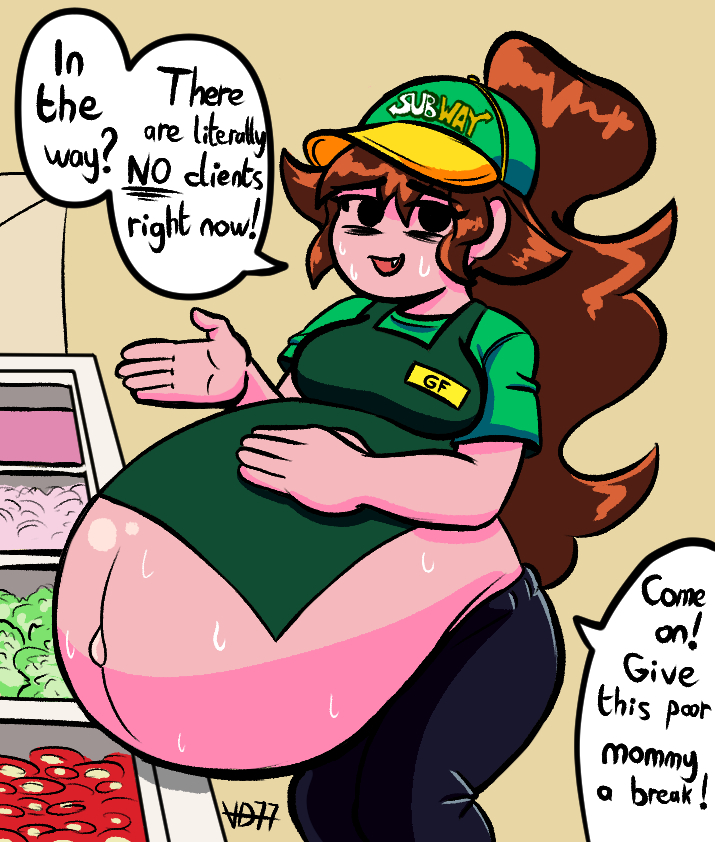 Rule 34 – belly big breasts friday night funkin girlfriend (friday night funkin) mommy pregnant pregnant female stomach subway (franchise) subway uniform tummy voredude77 | 8796327