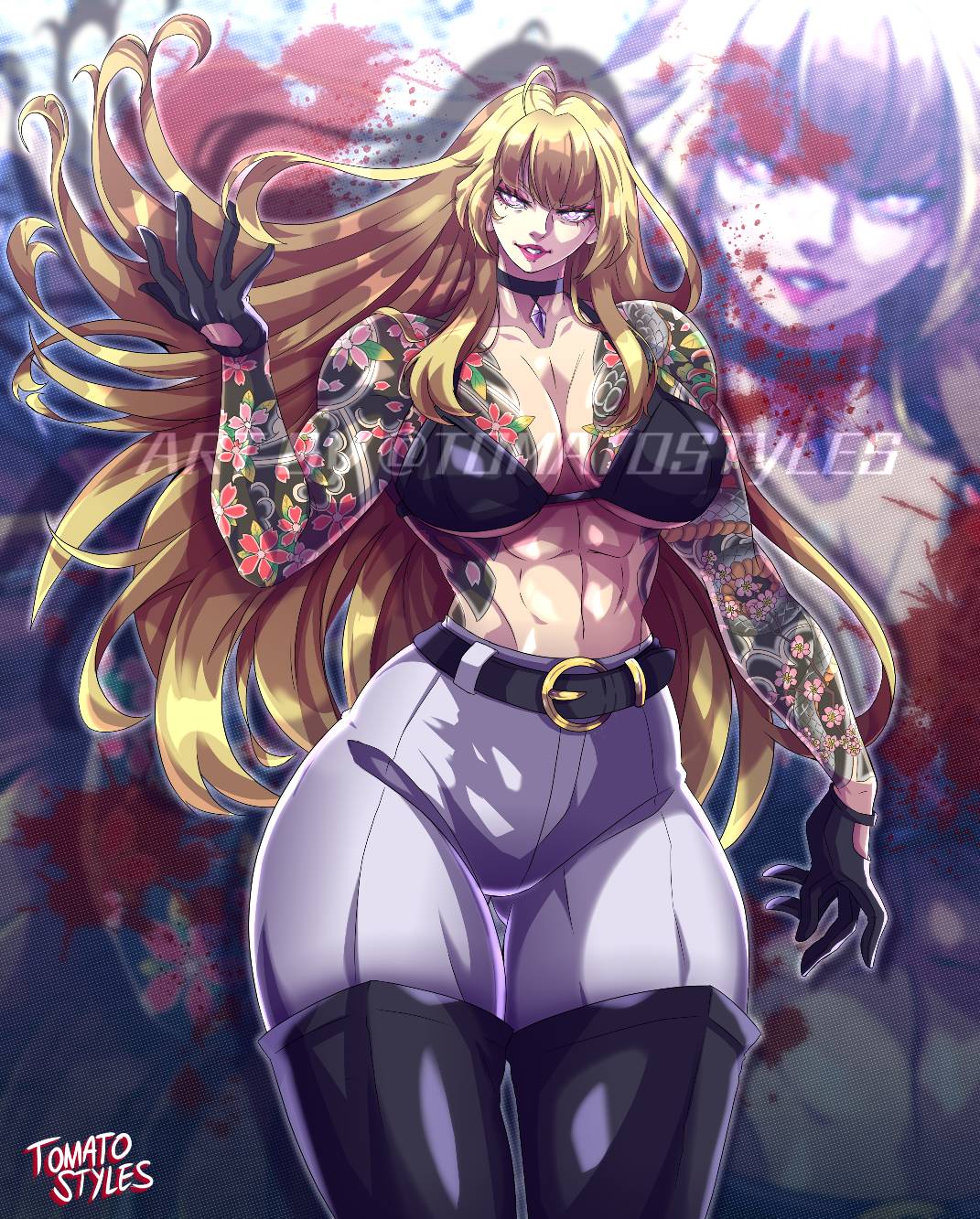 Rule 34 – 1girls abs artist logo belt belt buckle big breasts bikini bikini top black bikini top black boots blonde hair blood blood splatter blurry background boots chocker emilie de rochefort eyelashes female flower tattoo flowing hair fringe gem necklace gloves glowing eyes golden hair hair over shoulder hand raised high boots hourglass figure lipstick long hair looking at viewer massive thighs muscle mommy muscles muscular muscular arms muscular female muscular thighs necklace open mouth pink eyes pink eyeshadow pink lipstick round breasts slight smile solo solo female solo focus tattoo tattoo on breast tattoo on chest tattooed arm tattoos teardrop breasts tekken thick thighs thunder thighs tight clothing tomatostyles twitter username white pants yakuza girl yakuza tattoo yellow hair | 10380871