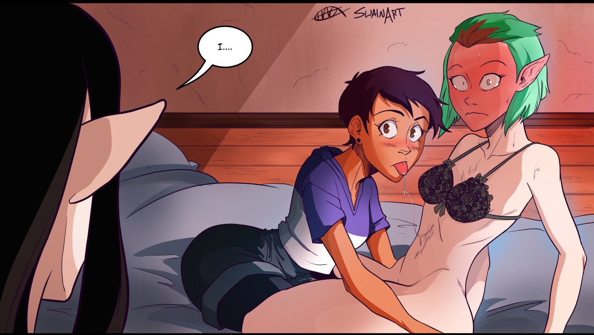 Rule 34 – 2d 2d (artwork) amity blight artist name artist signature black hair blush blushing profusely bra brown hair caught caught in the act dark-skinned female dark skin denim shorts disney drool elf female female only green hair hoodie interrupted interuption licking light-skinned female light skin lilith clawthorne luz noceda salive swain (artist) the owl house tongue tongue out walking in on yuri | 10505725