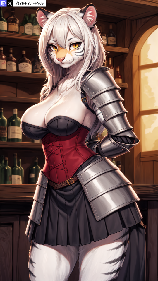 Rule 34 – ai generated animal ear fluff animal ears animal nose anthro armor armored dress arms behind back artist name bangs belt black skirt body fur bottle breasts cat ears cat girl cleavage closed mouth corset cowboy shot faulds feline female furry furry female gauntlets hair between eyes indoors large breasts long hair looking at viewer pauldrons pleated skirt shoulder armor skirt slit pupils smile snout solo stable diffusion standing tail tiger tiger ears tiger girl twitter twitter username vambraces watermark white fur white hair white tiger window yellow eyes yiffyjiffy69 | 10299044