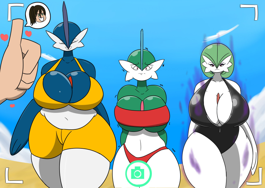 Rule 34 – 3girls angry bikini female female gallade gallade gardevoir huge breasts igphhangout mtf crossgender oceania (igph) pokemon recording rule 63 smile at viewer surprised tagme thumbs up trainer go (igph) | 10357819