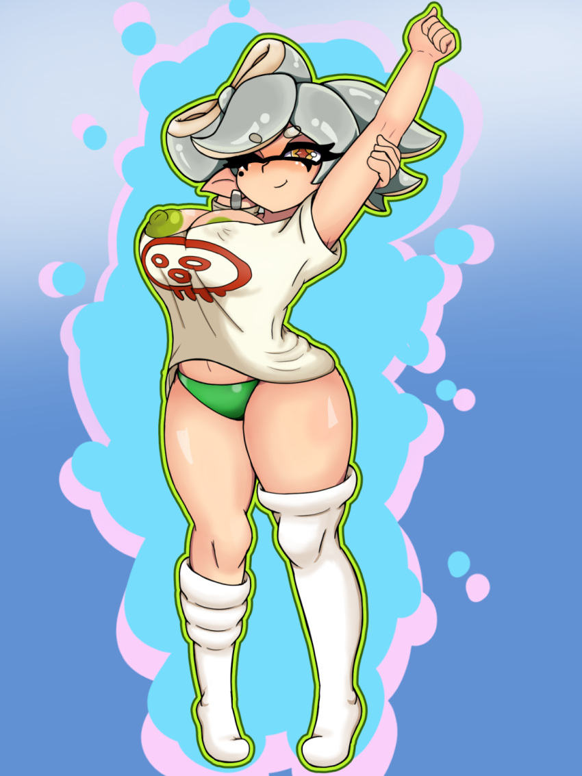 Rule 34 – 2024 arm up background big breasts black eyelashes breasts clothed clothing digital media (artwork) ear ring full body full color green nipples green panties grey eyebrows grey hair hand on arm legs up legwear light-skinned female light skin looking at viewer marie (splatoon) marine marine humanoid mollusk mollusk humanoid nintendo nipples one eye closed one eye open panties pointy eared humanoid pointy ears short hair showing showing breasts showing nipple smile at viewer smiling smiling at viewer splatoon splatoon (series) splatoon 2 splatoon 3 stretch stretched stretched clothing thick thighs thighs white clothing white legwear yellow eyes zerotaichi | 10052496