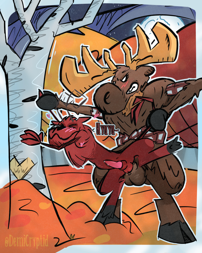 Rule 34 – 2023 after transformation anal anal sex animal genitalia animal penis anthro antlers autumn autumn leaves balls big balls birch tree blush bodily fluids bottomless bovid brown body brown fur canine genitalia canine penis caprine caprine demon chest tuft closed eyes clothed clothing cloud deer demicryptid demon digital drawing (artwork) digital media (artwork) dominant don’t starve duo english text erection facial hair forest forest background full moon fur genital fluids genitals goat demon grin hand holding happy hatching (art) heart symbol hi res hooves horn imp klei entertainment lifting partner male male/male mammal moon moose nature nature background new world deer night orange theme outside outside sex partially clothed penetration penis pinned plant precum raised arms red body red fur rough sex sex shaded sheath shirt size difference smile spread legs spreading standing standing sex star stomach bulge tail tail pull text three-quarter view throbbing throbbing penis tilde after text toony topwear torn clothing torn shirt torn topwear tree tuft vocalization were weredeer weremoose werenew world deer woodie (don’t starve) wortox | 10382593