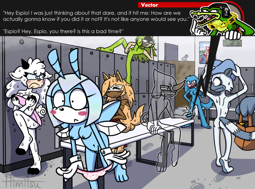 Rule 34 – afrosoricid arthropod ass beetle bench blue body blue fur blush bovid breasts canid canine canis caprine caught caught spying chameleon changing clothing clock clothing dare dialogue dialogue box digital clock domestic dog electronics embarrassed espio the chameleon female fur gala the hound genitals green body green fur grey body grey fur hi res himitsu idw publishing insects invisible jewel the beetle lanolin the sheep lemur lizard locker locker room male mammal name in dialogue nipples nude phone phone call poster prehensile tail primate pussy reptile scalie sega senftember senftember2023 sheep shower divider shower drain shower head shower room sonic the hedgehog (comics) sonic the hedgehog (idw) sonic the hedgehog (series) speaker phone steam strepsirrhine surge the tenrec tail tan body tan fur tangle the lemur tenrec text towel undressing vector the crocodile voyeur wet wet floor whisper the wolf white body white fur wings wolf | 10358071