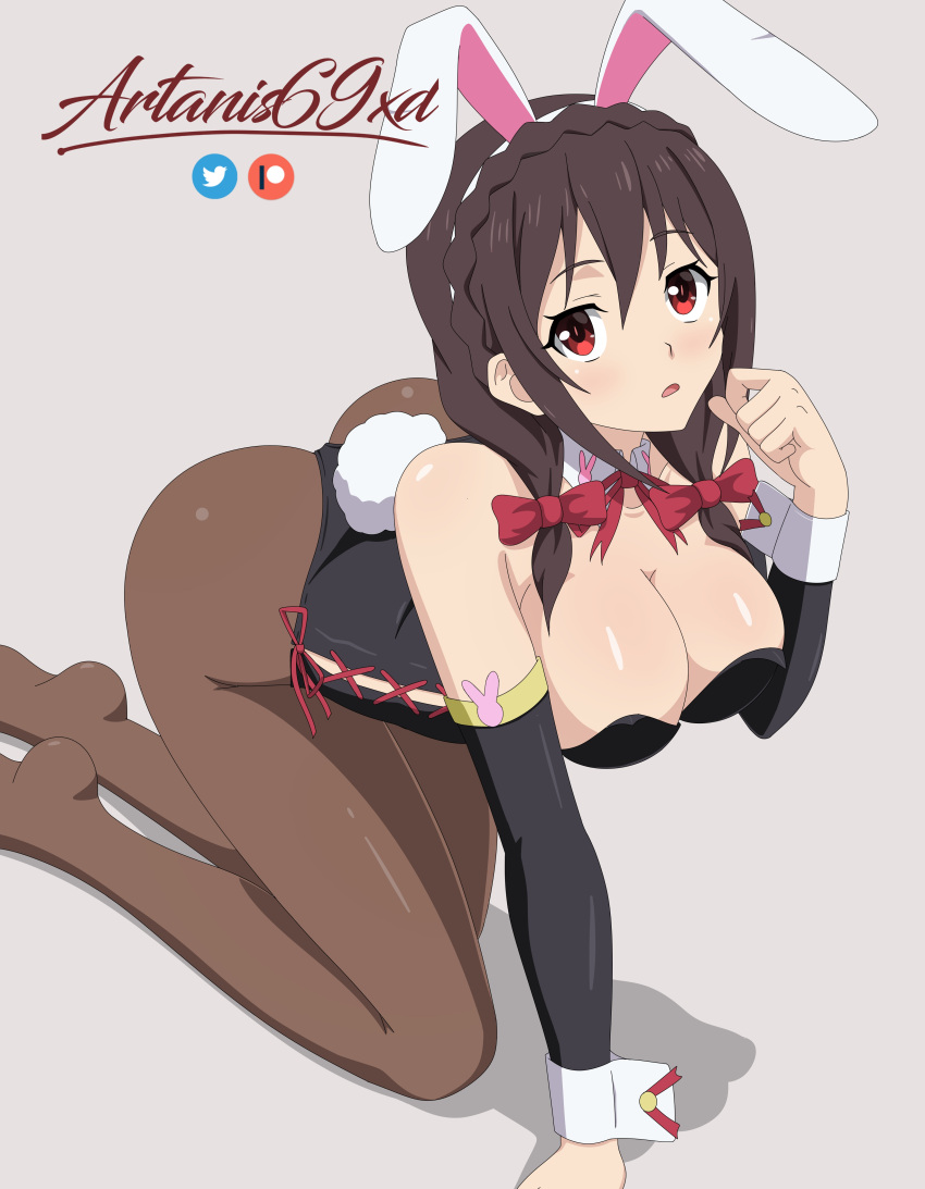 Rule 34 – 1girls 2021 absurd res all fours arm sleeves artanis69 artist signature breasts brown hair bunny ears bunny tail bunnysuit detached collar female female only hair ribbon kono subarashii sekai ni shukufuku wo! leaning on hand looking at viewer pantyhose red eyes solo twintails wrist cuffs yunyun (konosuba) | 10441668