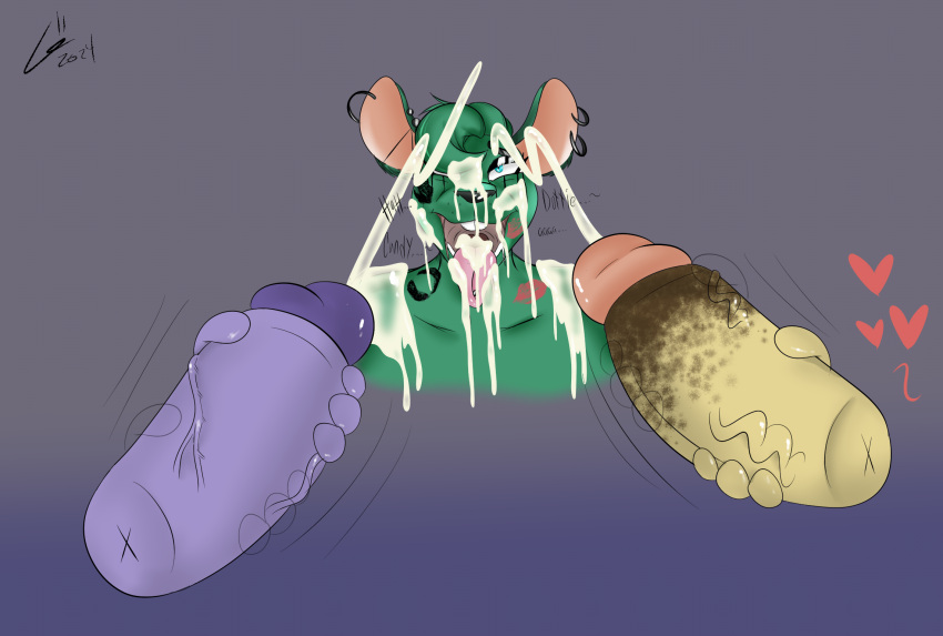 Rule 34 – alpaca anthro big ears black nose blue eyes bodily fluids bukkake bust portrait camelid candy (voidbeerfloat) canid canine cum cum in hair cum in mouth cum inside cum on cheek cum on chest cum on face cumshot curled hair dottie e. gouda ear piercing ear ring ejaculation excessive cum excessive genital fluids femboy fur genital fluids genitals green body green fur green hair group gynomorph hair hair over eye hand on penis heart symbol hi res intersex intersex/male johnny b. gouda kiss mark makeup male mammal masturbation motion lines murid murine open mouth penis piercing portrait purple body rat ring piercing rodent running makeup text trio vein veiny penis voidbeerfloat yellow body | 10488251