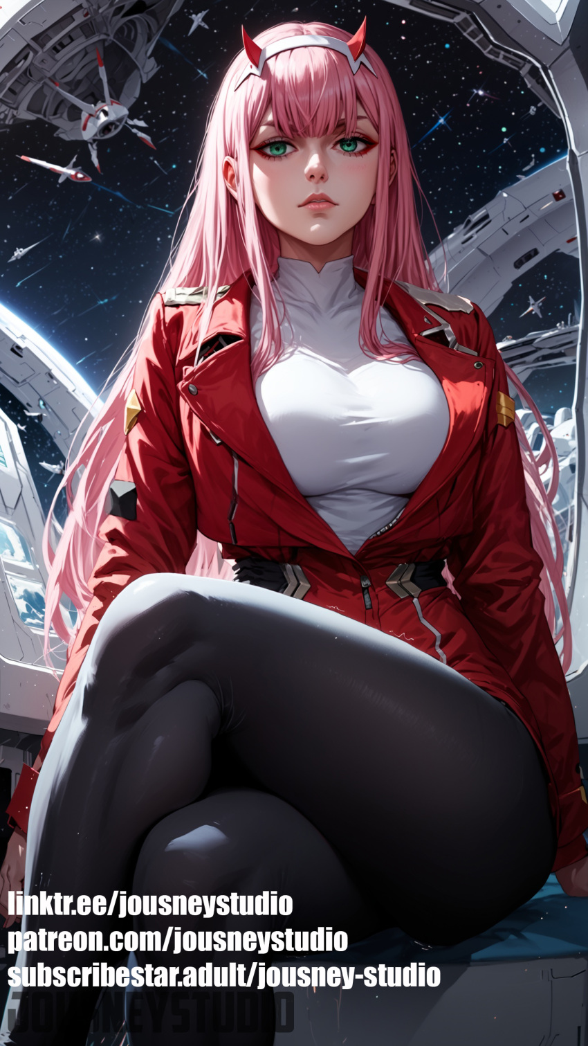 Rule 34 – ai generated artist name bangs black legwear breasts character name clothing copyright name crossed legs darling in the franxx eyeshadow female female only green eyes hairband horns jacket jousneystudio large breasts legwear lips long hair long sleeves looking at viewer makeup military military uniform oni horns open clothes open jacket parted lips pilot suit pink hair red horns red jacket shirt sitting sky solo space star (sky) straight hair thighs uniform white hairband zero two (darling in the franxx) | 10518769