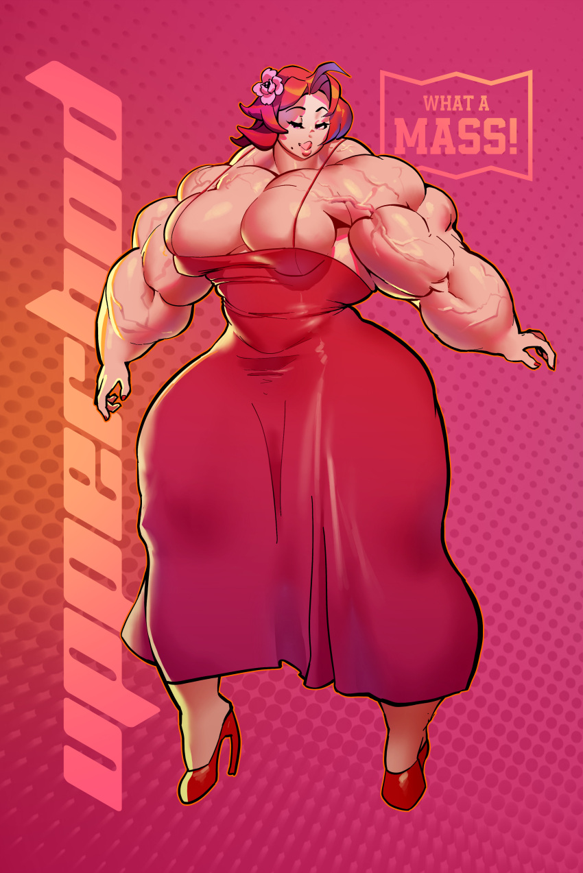 Rule 34 – artist name big ass big breasts big butt big muscles brown hair looking at viewer muscle muscle girl muscles muscular muscular arms muscular female muscular legs muscular thighs posing posing for the viewer red dress red high heels rose (flower) text tight fit upper body veins veiny muscles what a mass! | 10421288