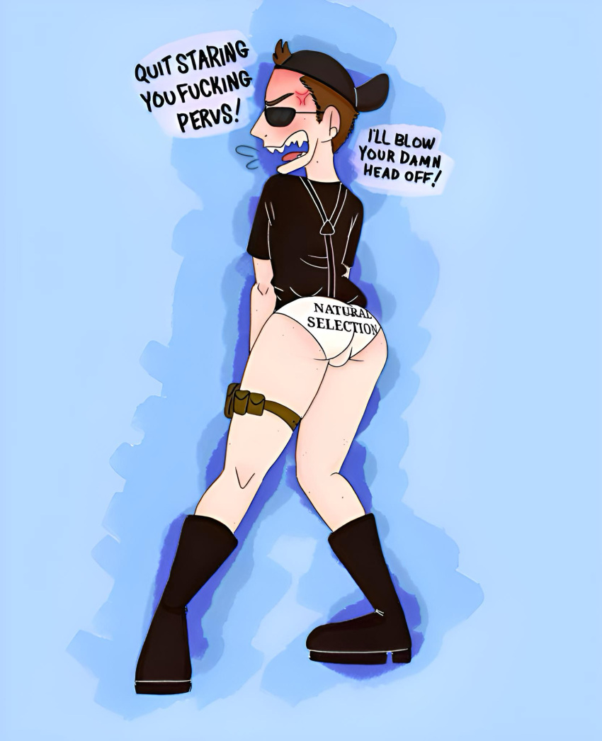 Rule 34 – angry arched back artist request ass ass focus big ass big butt briefs columbine embarrassed eric harris freckles on ass gay male butt male only no pants panties partially clothed tcc text on underwear true crime | 9217096