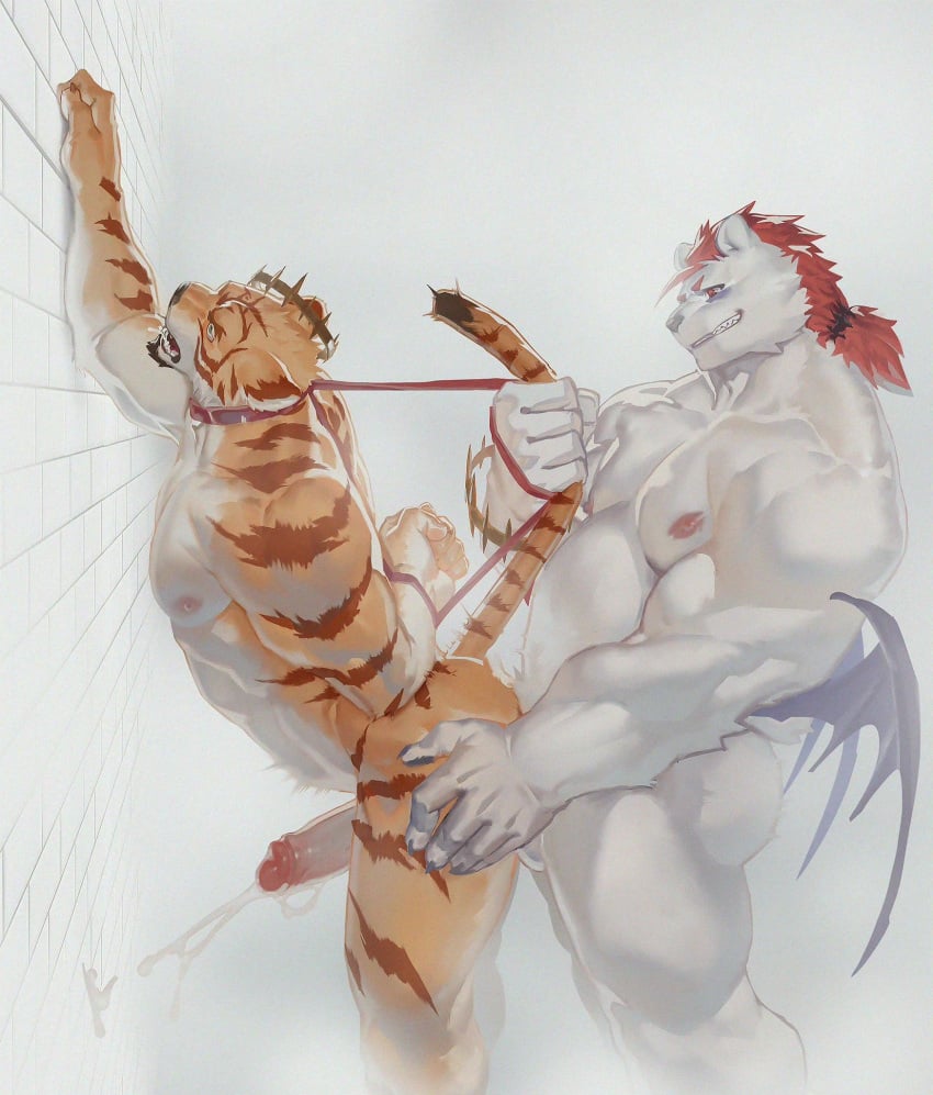 Rule 34 - Abs Anthro Bear Belly Biceps Bondage Collar Demon Duo Ejaculation  Felid From Behind Position Genitals Grin Hair Hand Above Head Hand Behind  Back Hand On Butt Hand On Partners