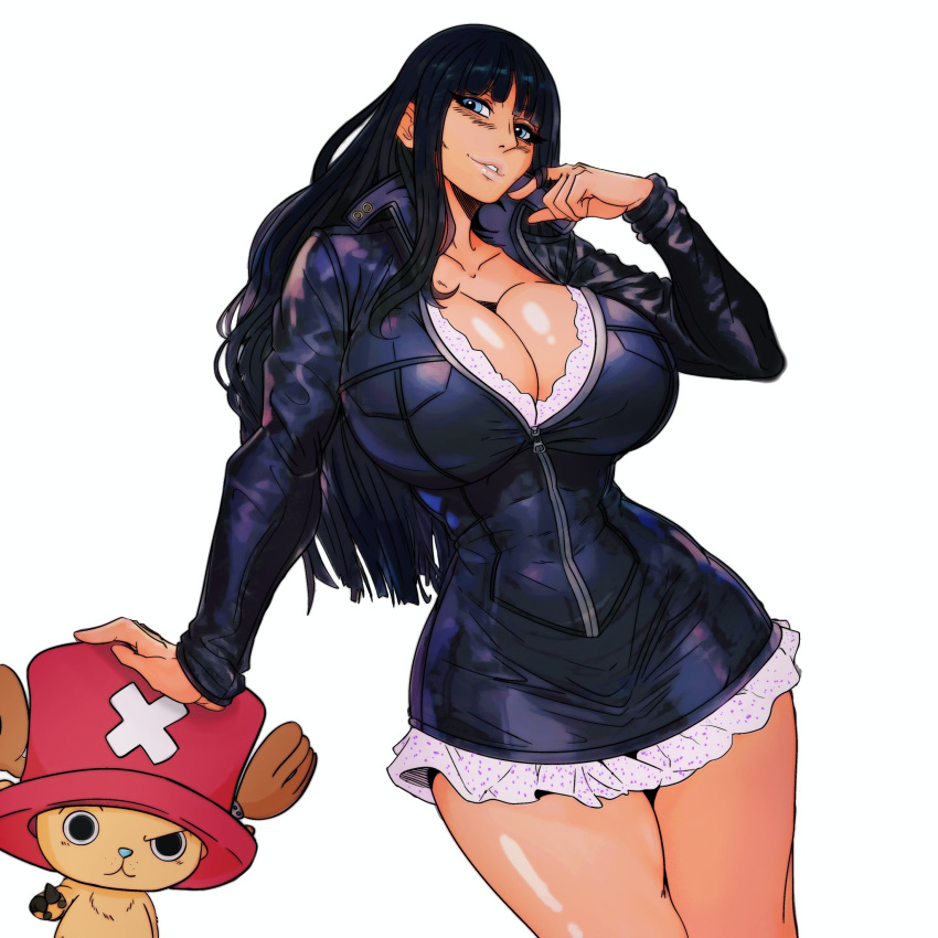 Rule 34 – 1boy 1girls bare legs bare thighs big breasts black hair blue eyes blush clothed clothing color female hat hi res inner sideboob large breasts light-skinned female light skin long hair looking at viewer male male/female master dcj nico robin one piece shounen jump tagme thick thighs tony tony chopper touching hair | 10514613