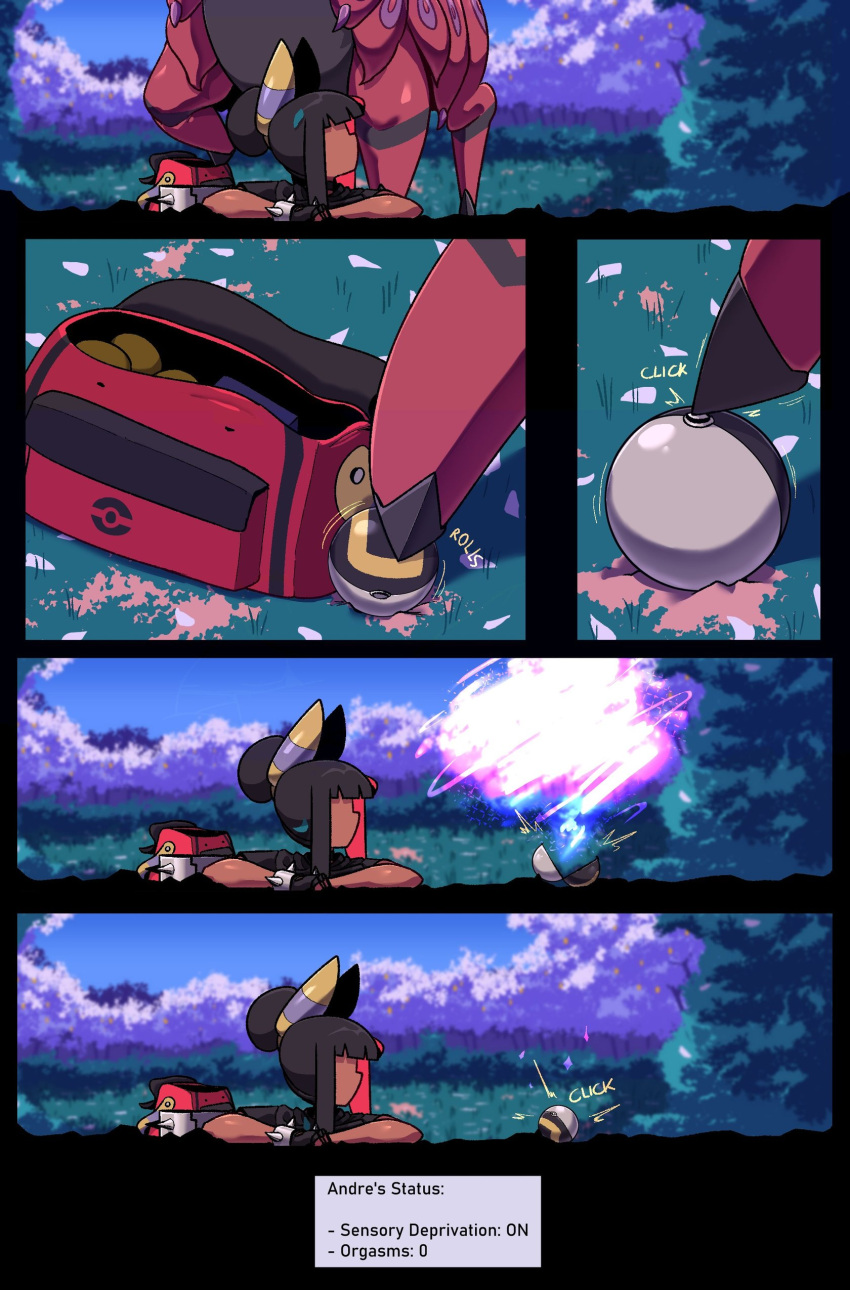 Rule 34 – andre (cuchuflin) black hair comic comic page cuchuflin dark-skinned male dark skin femboy kankaku shadan male only oblivious pokeball pokemon pokemon (species) scolipede sensory deprivation tagme text unaware unawareacles | 10258782