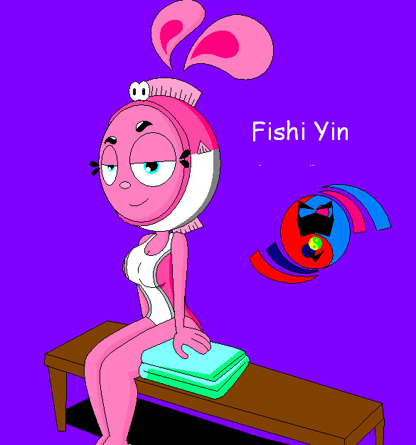 Rule 34 – anthro breasts grown up hips looking at viewer masterpinpey pink swimsuit rabbit girl sitting swimsuit themed clothes yin (yin yang yo!) yin yang yo! | 10799873