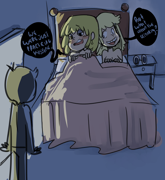 Rule 34 – after sex awkward awkward situation bed blanket blanket grab caught cleavage covering breasts currentlyash dialogue earrings eyeshadow implied tribadism incest leni loud lincoln loud lori loud nickelodeon nicktoons night stand nude pajamas paramount pictures silhouette sisters sunglasses the loud house under covers walking in on yuri | 10650276