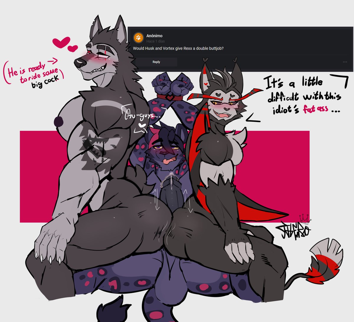 Rule 34 – 3boys assjob assjob paizuri athletic balls blush bondage buttjob canid canine canis collaborative buttjob collaborative hot dogging cum demon dialogue double buttjob double hot dogging erection felid feline felis foreplay frost nightgale fur gay grey hands tied hands tied above head hazbin hotel hellcat hellhound helluva boss hot dogging hotdogging hotdogging ass husk (hazbin hotel) in between ass leopard lucky pierre male/male multicolored fur muscular nipples outercourse penis sagging balls tail threesome vivziepop vortex (helluva boss) white fur wrists tied | 10661790