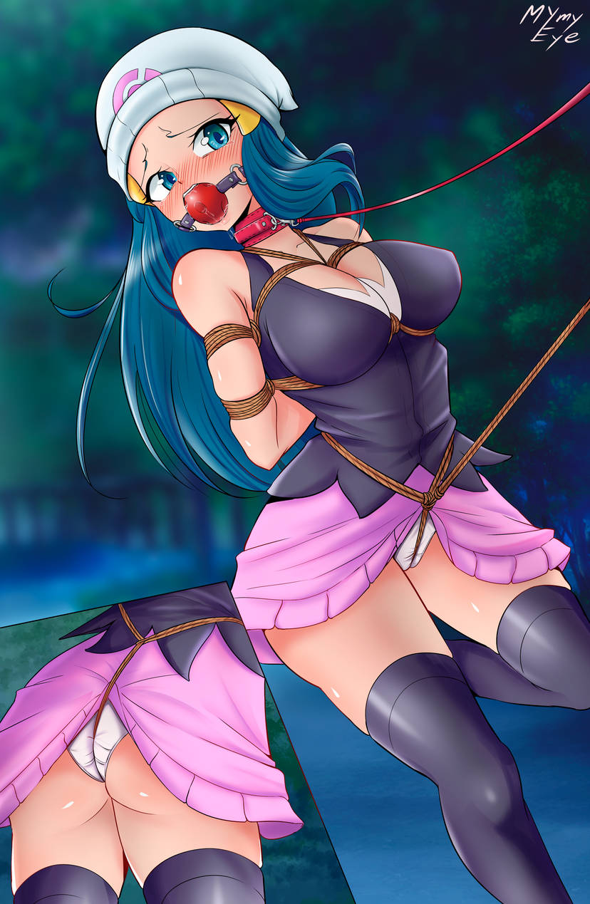 Dawn fully ensnared by rope