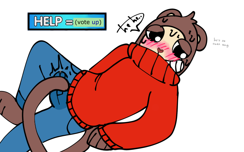 Rule 34 – 1boy blush boner in pants brainrot bulge through clothing cute embarrassed erection under clothes hiding erection long tail looking away looking away from viewer max (max design pro) max design pro monkey nervous smile precum through clothing shy solo solo male sweating trying to cover up turtleneck youtube youtube shorts | 10675659