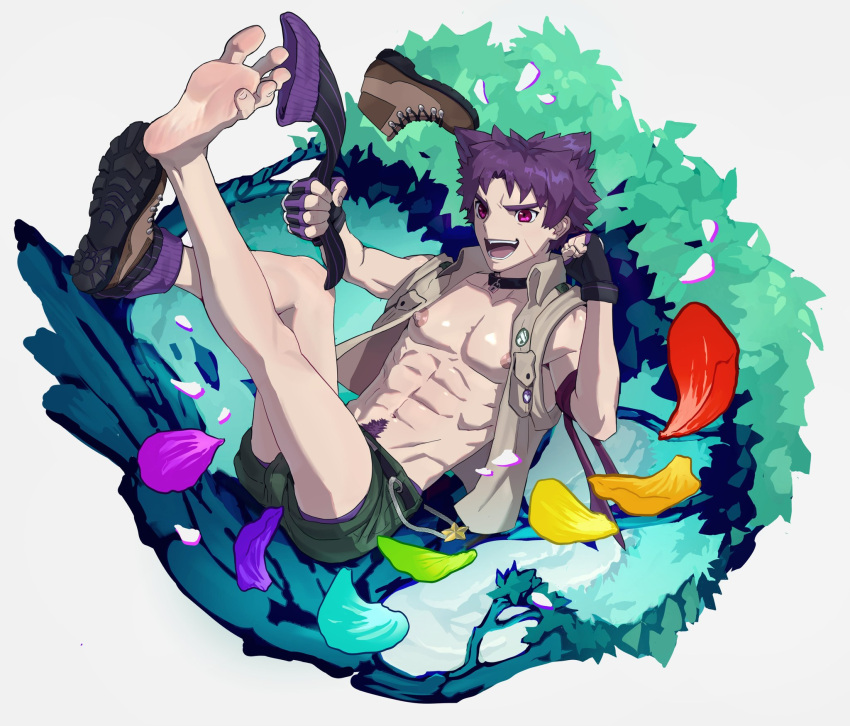 Rule 34 – 1boy abs barefoot camp buddy feet foot fetish male muscular muscular male pecs purple hair slimy-tablet solo solo male yoichi yukimura | 10598059