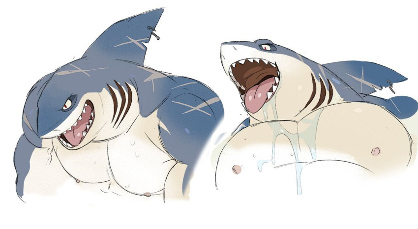 Rule 34 – 1male big pecs muscular open mouth saltypoundcake shark sharp teeth spookeedoo unknown source | 10693177