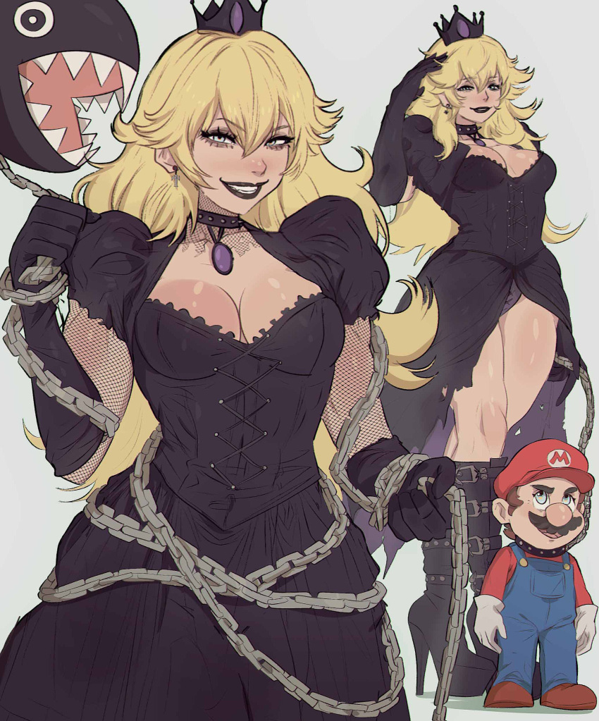 Rule 34 – big breasts breasts cleavage female goth huge breasts mario mario (series) princess peach thick thighs wide hips yoracrab | 10622005