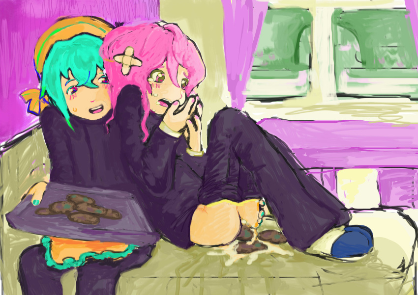 Rule 34 – cookie cookies crying crying with eyes open cum green eyes green hair kenko sukoyaka male only otohiko meichi pink eyes pink hair pink nail polish pink nails scat scat eating tears yandere simulator yaoi | 10655855