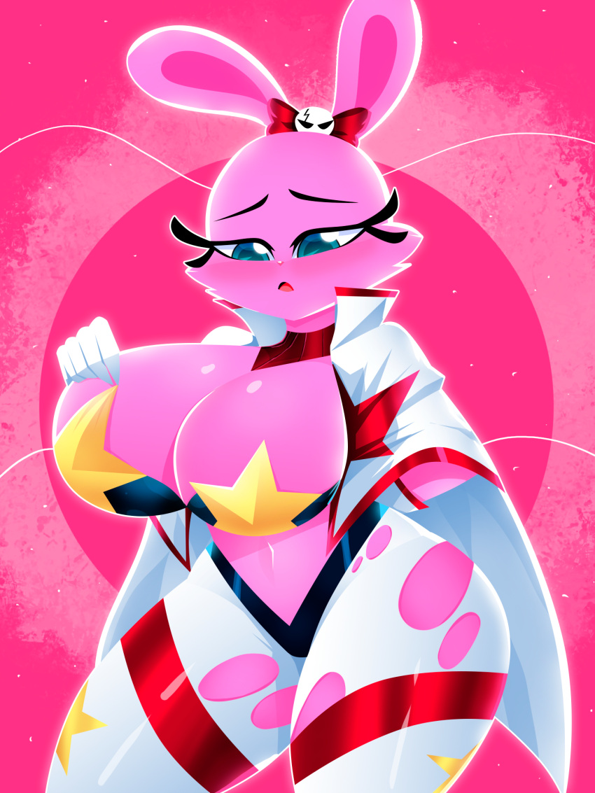 Rule 34 – 1girls adjusting clothes alternate costume alternate version available big breasts blue eyes cosplay grown up large breasts pink background rabbit girl ripping clothing solo solo female space yoko tengen toppa gurren lagann thick thighs unamused wardrobe malfunction wide hips xan-gelx(xan) yin (yin yang yo!) yin yang yo! yoko littner yoko littner (cosplay) | 10798992