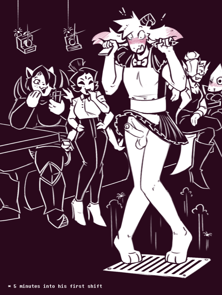 Rule 34 – alphys alphys (underswap) alternate universe anthro arachnid arthropod asriel dreemurr blush boss boss monster (undertale) catty (undertale) clothed clothed female clothing comic dracozhilla duo embarrassed female femboy feral genitals group hi res humanoid humiliation larger male laugh laughing at maid uniform male male/female muffet muffet (underswap) penis public public humiliation size difference slightly chubby smaller female spider taking picture text underswap undertale undertale (series) undyne undyne (underswap) uniform upskirt | 10685931