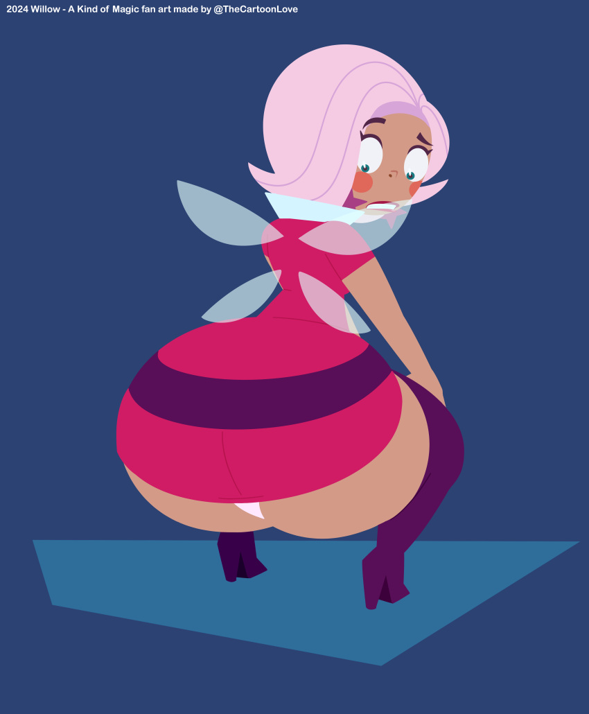 Rule 34 – a kind of magic big ass big butt clothed clothed female fairy wings looking back looking down milf miniskirt panties pink hair simple background skirt squatting the cartoon love thick ass thick hips thick legs thick thighs willow (a kind of magic) wings | 10699187